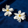 Stud Cream Flower Oversized Wavy Petal Earrings