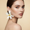 Stud Cream Flower Oversized Wavy Petal Earrings