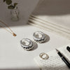 Hoop Silver Metal Croissant Teardrop Earrings