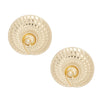 Stud Seashell Swirl Large Gold Metal Earrings
