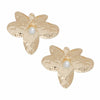 Stud Large Sculpted Petal Gold Flower Earrings