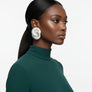 Stud Oversized Silver Twisted Spiral Earrings