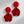 Drop Red Double Rose Flower Felt Petal Earrings