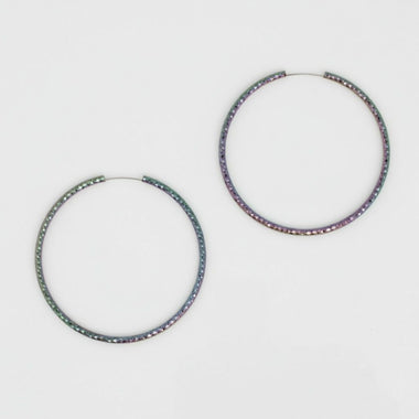 Hoop Endless Rainbow Etched Classic Earrings