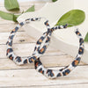 Hoop Leopard Pattern Silver Bamboo Earrings Women