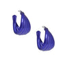 Hoop Dark Purple Wide Stacked Metal Earrings
