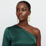 Stud Gold Serpentine Concentric Line Wavy Earrings
