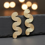 Stud Gold Serpentine Concentric Line Wavy Earrings