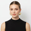 Huggie Gold Puffy Disc Crescent Hoop Earrings