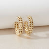 Open Hoop Gold Bubble Mesh Thick Earrings