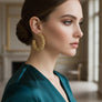 Open Hoop Gold Bubble Mesh Thick Earrings