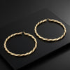 Hoop Large Twisted Gold Textured Thick Earrings