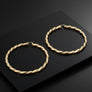 Hoop Large Twisted Gold Textured Thick Earrings