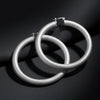 Hoop High Shine Silver Sandblasted Thick Earrings