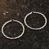 Hoop Large Silver Twisted Greek Key Earrings