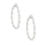 Hoop Silver Twisted Greek Key Earrings for Women