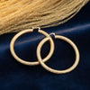 Hoop Gold Polished Line Diamond Cut Thick Earrings