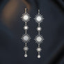 Dangle Silver Sunburst Celestial Earrings