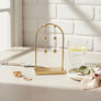 Dangle Gold Linked Mesh Ball Long Drop Earrings