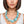 Collar Turquoise Marbled Stone Like Bead Necklace