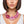Collar Dark Pink Marbled Chunky Oval Bead Necklace