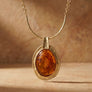 Vintage Large Marbled Brown Resin Pendant Necklace