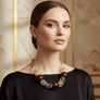 Chunky Marbled Brown and Mixed Bead Necklace