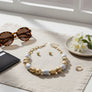 Chunky Cracked White Hollow Metal Bead Necklace