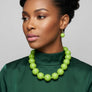 Mod Style Lime Green Chunky Bead Necklace