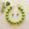 Mod Style Lime Green Chunky Bead Necklace