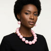 Mod Style Pretty Pink Chunky Bead Necklace