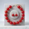 Mod Style Candy Red Chunky Bead Necklace