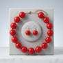Mod Style Candy Red Chunky Bead Necklace