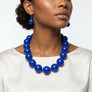 Mod Style Royal Blue Chunky Bead Necklace