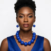 Mod Style Royal Blue Chunky Bead Necklace