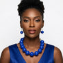 Mod Style Royal Blue Chunky Bead Necklace