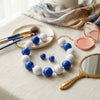 Mod Style Two Tone Blue White Chunky Bead Necklace