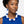 Mod Style Two Tone Blue White Chunky Bead Necklace