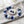 Mod Style Two Tone Blue White Chunky Bead Necklace
