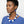 Mod Style Two Tone Blue White Chunky Bead Necklace