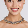 Collar Leopard Pave Rhinestone Torque Necklace