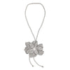 Long Y Brilliant Clear Blooming Flower Necklace