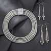 Silver Mesh 5 Strand Snake Chain Magnetic Necklace