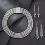 Silver Mesh 5 Strand Snake Chain Magnetic Necklace
