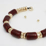 Vintage Marble Burgundy Resin Bead Toggle Necklace