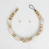 Vintage Marbled Cream Resin Bead Toggle Necklace