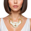Chain Chunky Gold Cream Pearl Links Necklace