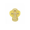 Cocktail Artisan Luxe Gold Brass CZ Cross Ring