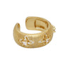 Brass Band CZ Monogram Flower Adjustable Ring