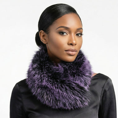 Scarf Luxe Faux Fur Purple Collar Winter Stole
